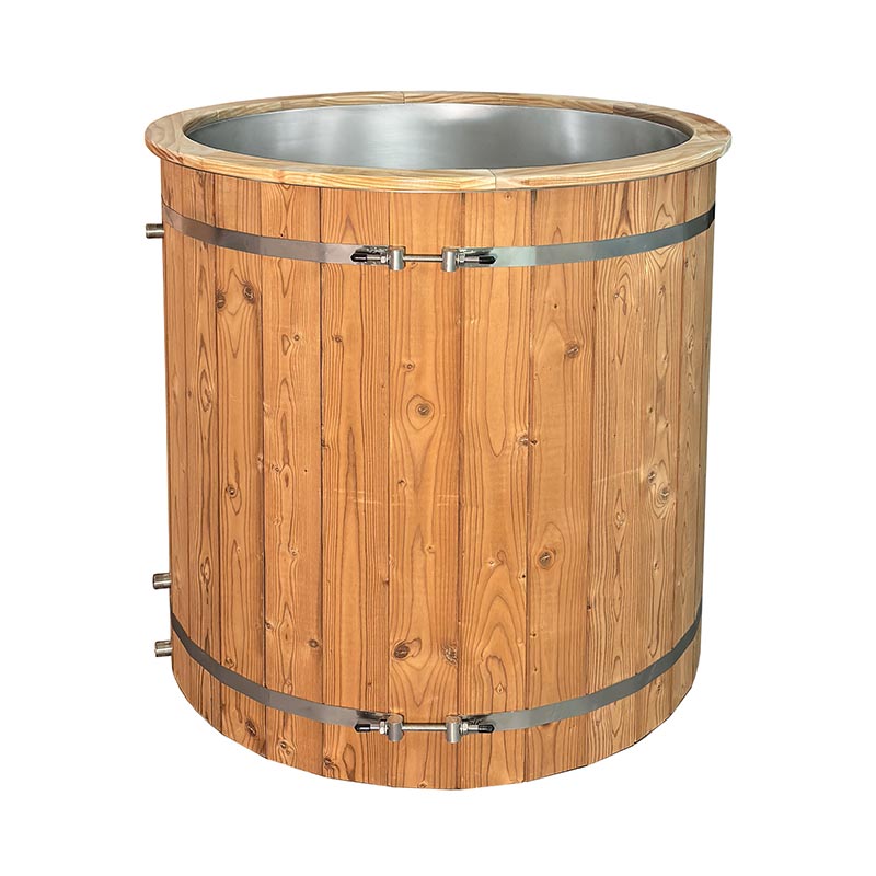 Thermo Pine Wood Ice Bathtub with 304 Stainless Steel Liner