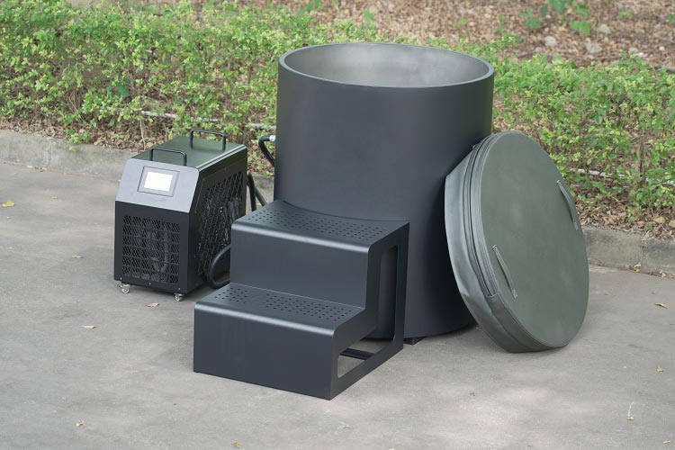 Reinforced 304 Stainless Steel Black Cold Plunge Tub