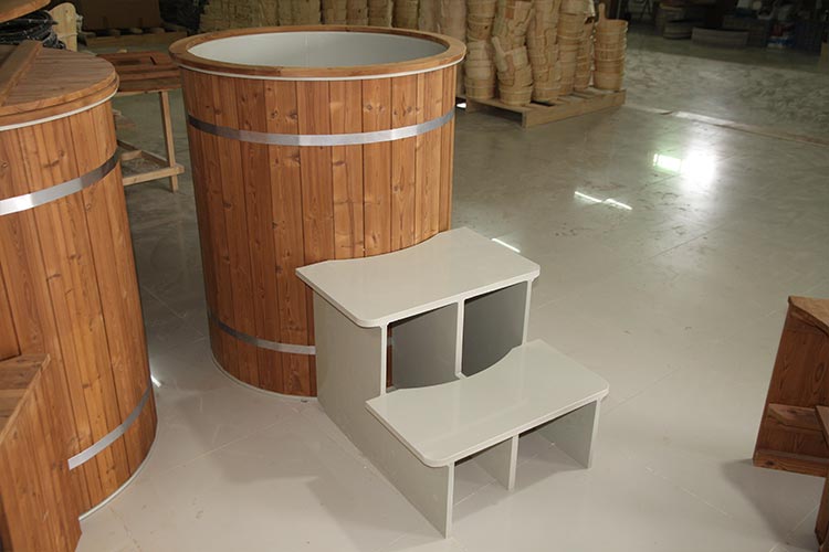 Thermo Pine Wood Ice Bath Tub with 304 Stainless Steel Liner