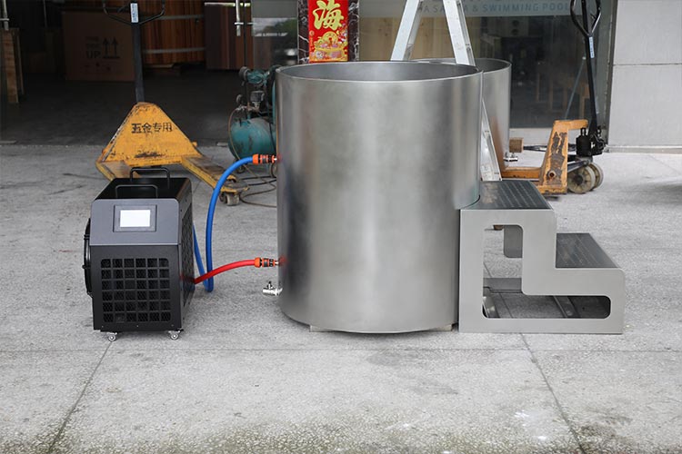 Full 304 Stainless Steel Round Cold Plunge Tub