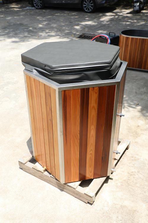 Cedar Cold Plunge Tub with Access Step